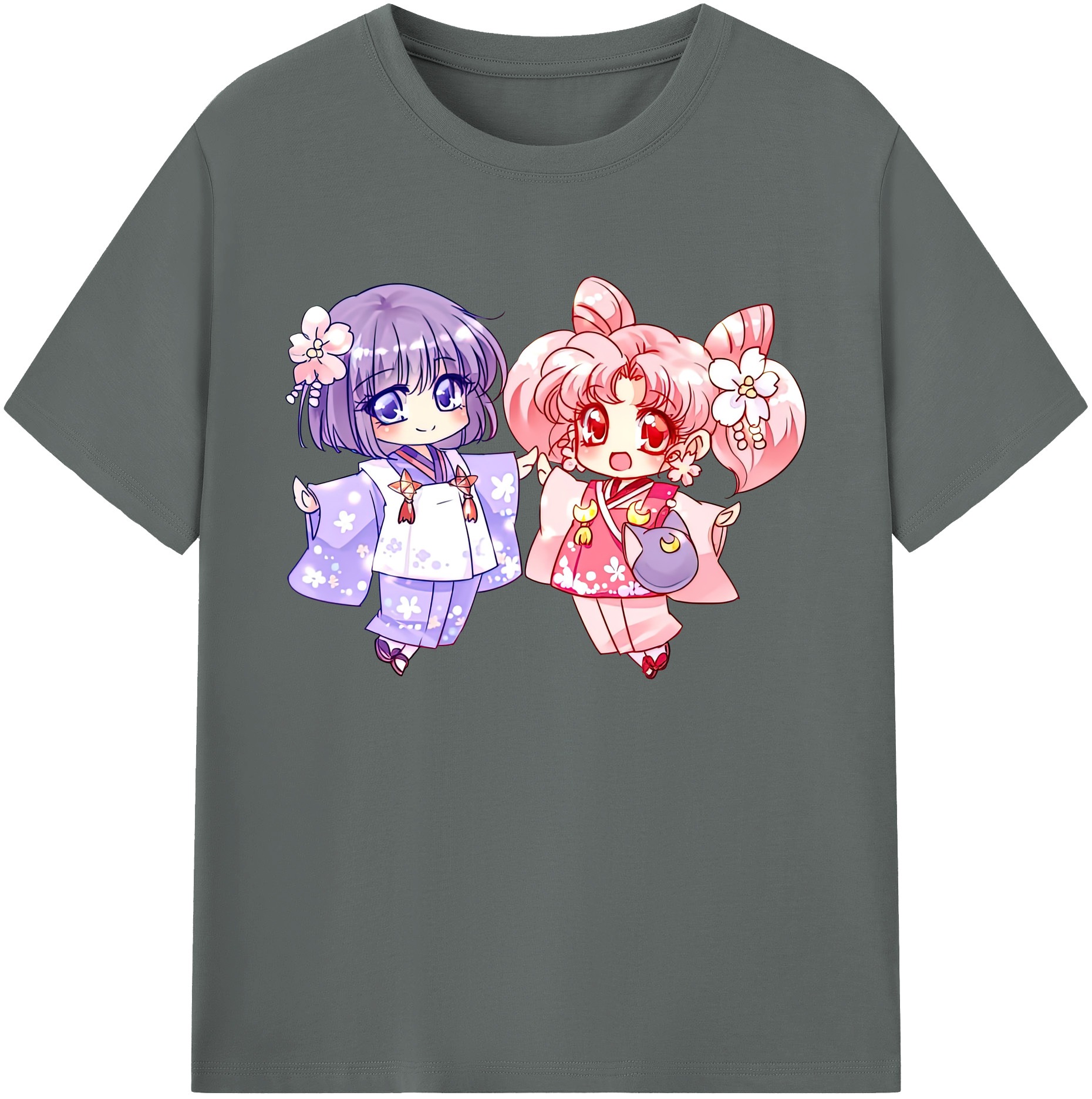 （画像用） 美少女戦士セーラームーン ちびうさ Sailor Moon Chibiusa Tsukino Usagi Small Lady Serenity 綿100％ メンズ半袖Tシャツ｜肌触りやわらか＆通気性